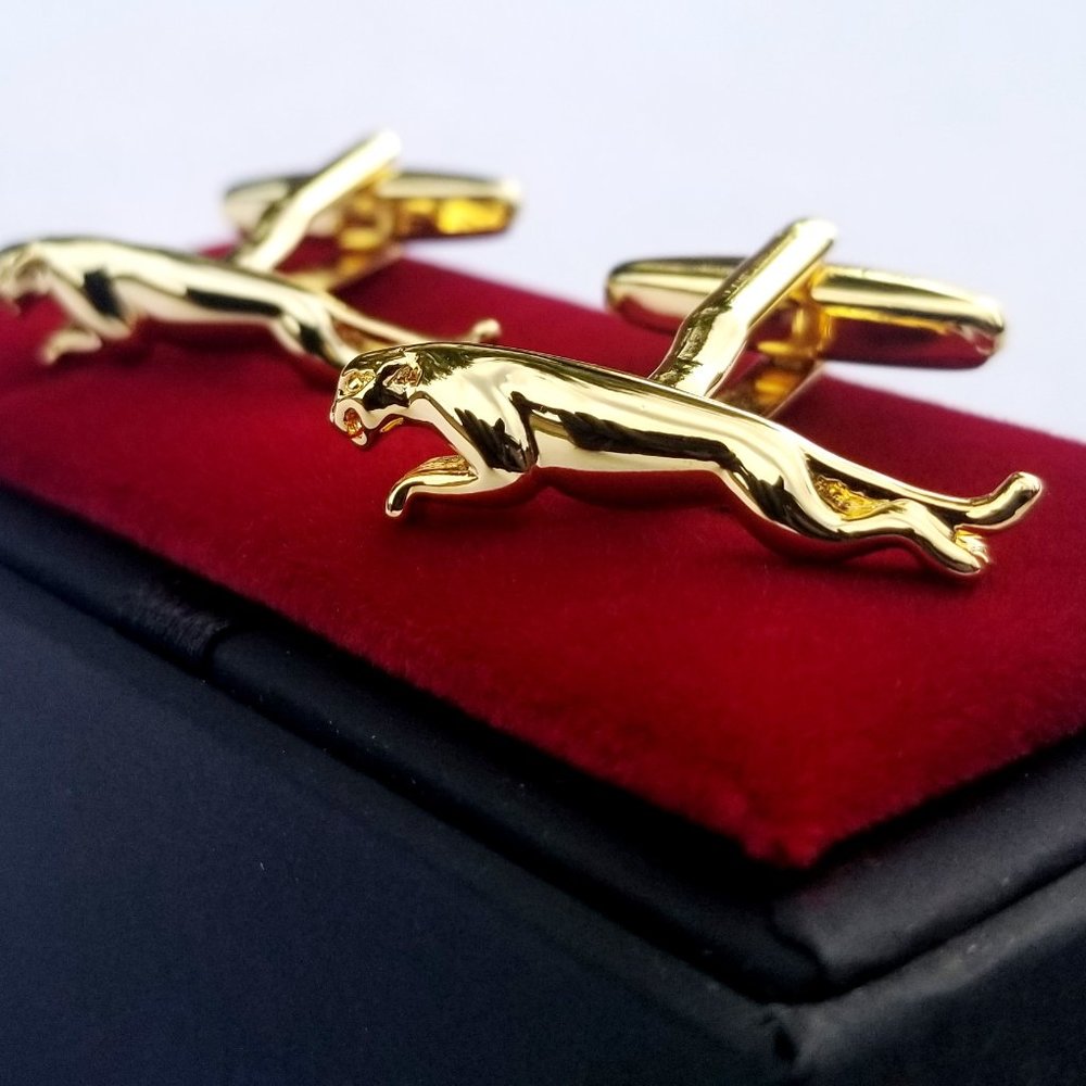 18k Gold Plated Jaguar Cufflinks For Men Car Jewelry Wedding Gift Luxury 2026 - Picture 7 of 13